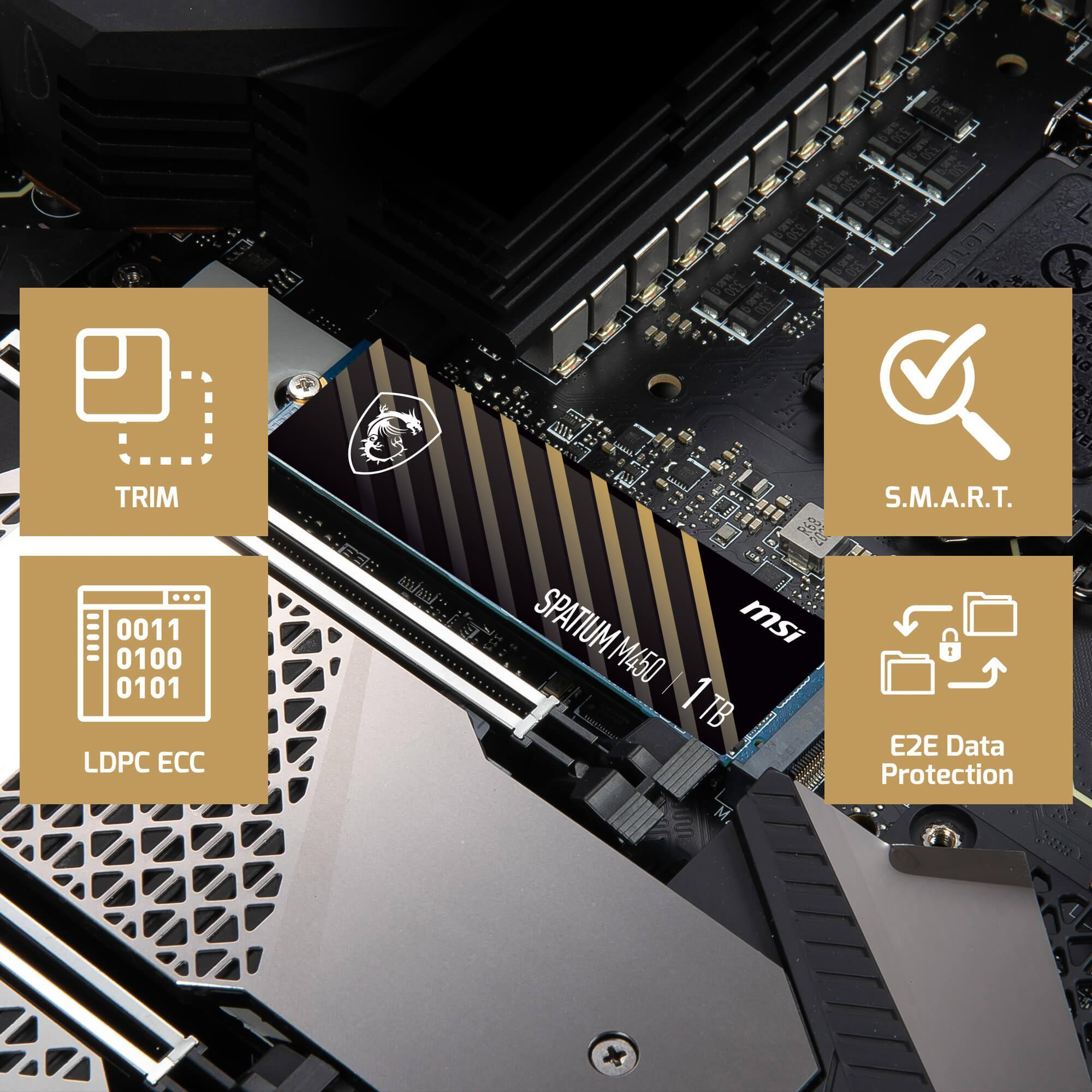 اس اس دی اینترنال PCIe Gen4 x4 ام اس آی مدل SPATIUM M450 ظرفیت 500 گیگابایت